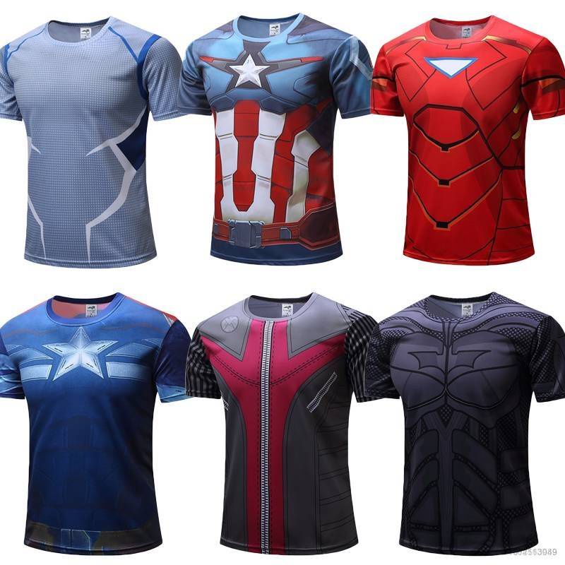 Áo Thun Tay Ngắn Dáng Rộng In Hình Iron Man Batman Cá Tính Hợp Thời Trang