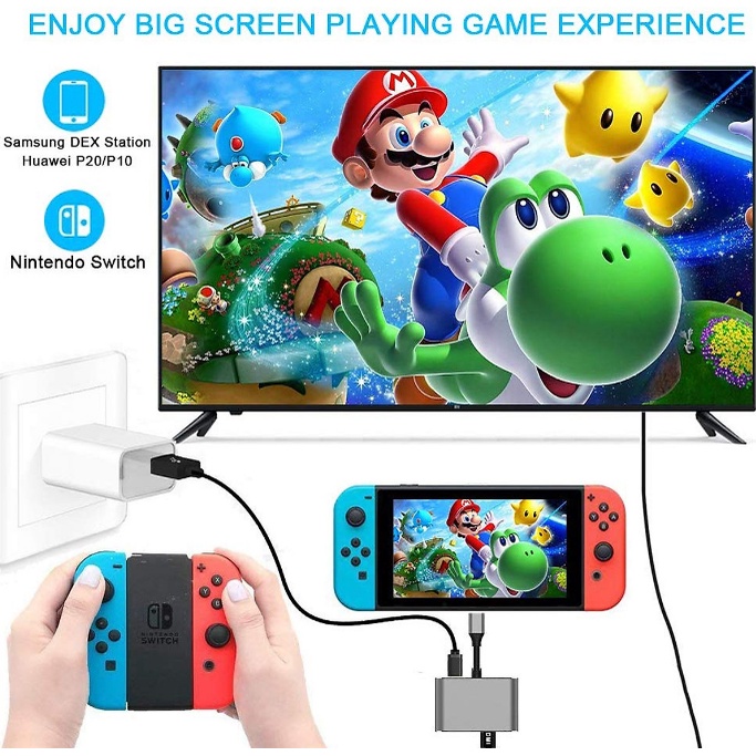 Cáp Typec to HDMI + VGA +USB 3.0 chất lượng cao 4K cáp chuyển đổi typec sang HDMI