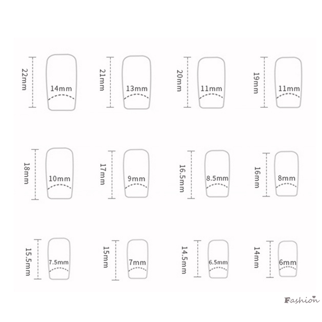 Bộ Móng Tay Giả Màu Lì Kèm Keo Dán Tiện Dụng