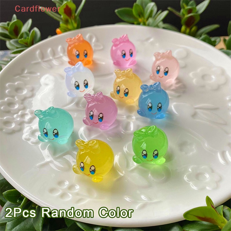 Bộ 2 Búp Bê Kirby Bong Bóng Dạ Quang Trang Trí Tiểu Cảnh Mới