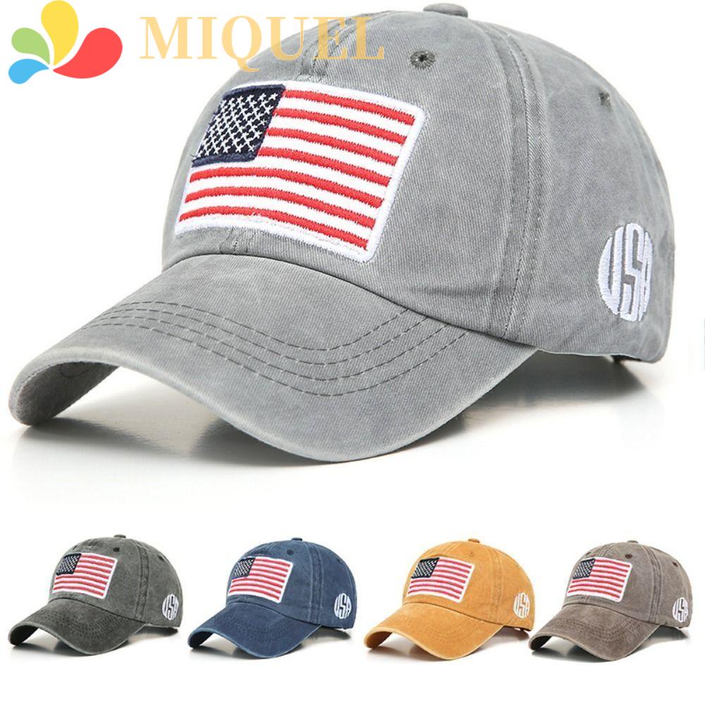 Mũ Lưỡi Trai Chống Nắng Bằng Vải Cotton Thêu Cờ Họa Tiết Rằn Ri Đa Năng Có Thể Giặt Rửa