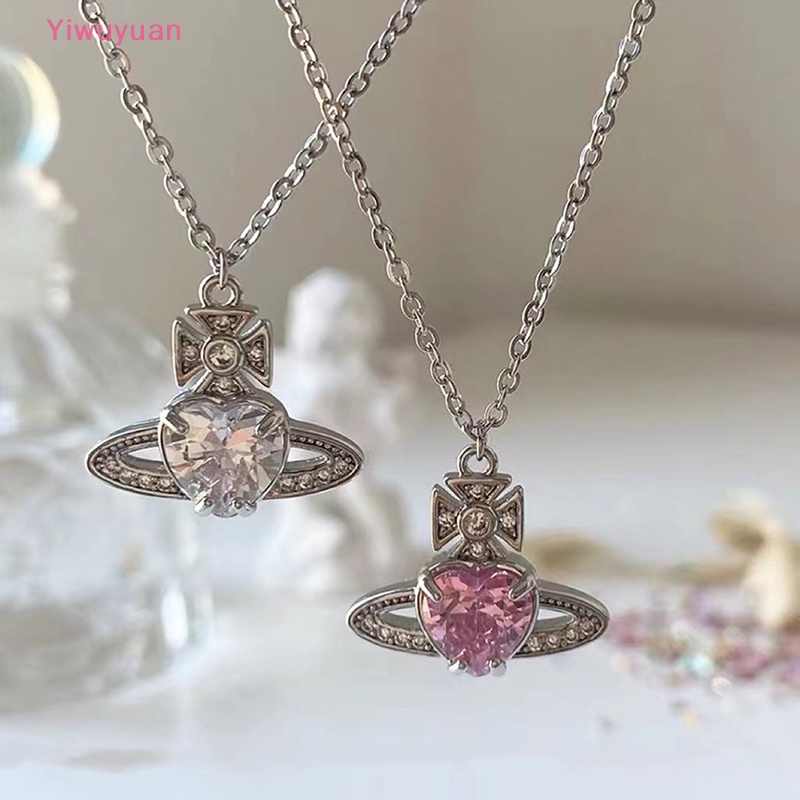 Vòng cổ Hợp Kim Mặt Trái Tim Đính Đá Zircon Thời Trang Mới