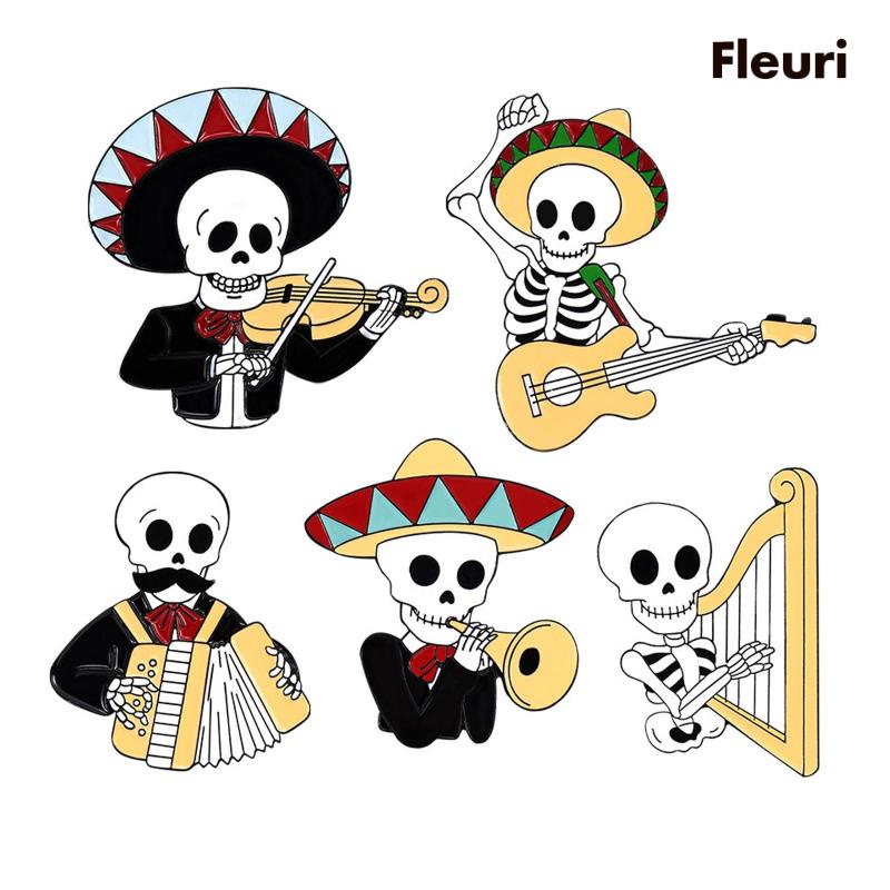 Set 5 Ghim Cài Áo Hình Bộ Xương Ngộ Nghĩnh