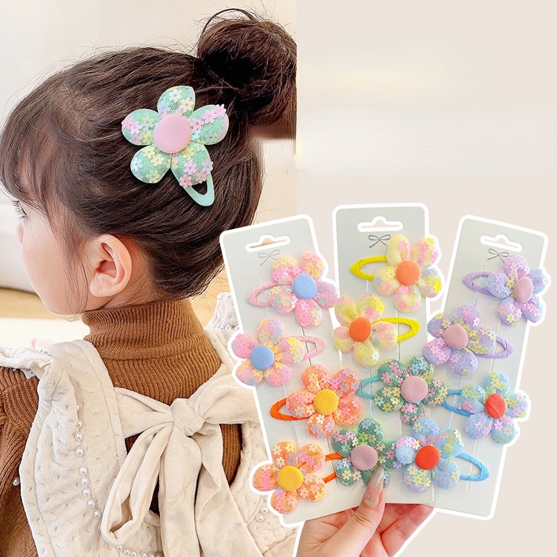 (MớI) Kẹp TóC HìNh Hoa NhiềU MàU Cho Bé GáI