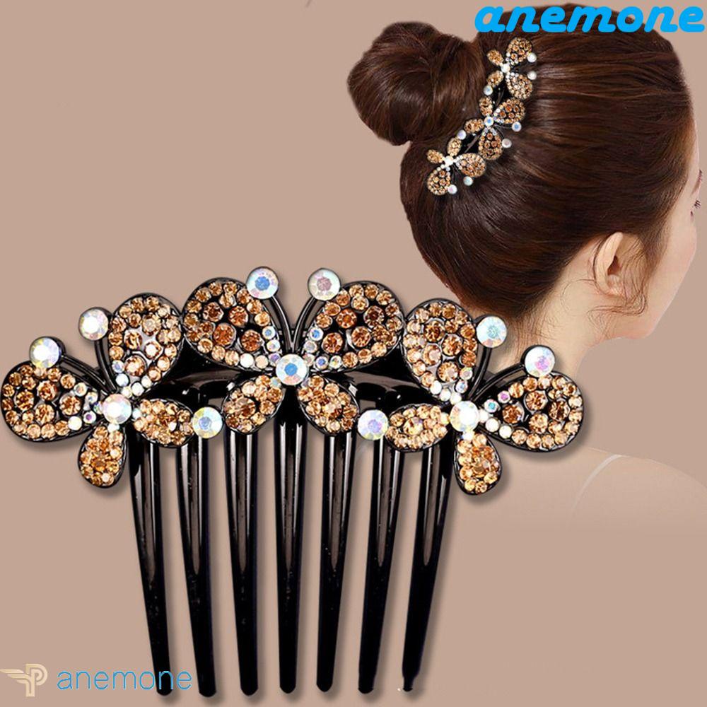 Lược Cài Tóc Hình Bướm Lấp Lánh Phong Cách Hàn Quốc Cho Cô Dâu