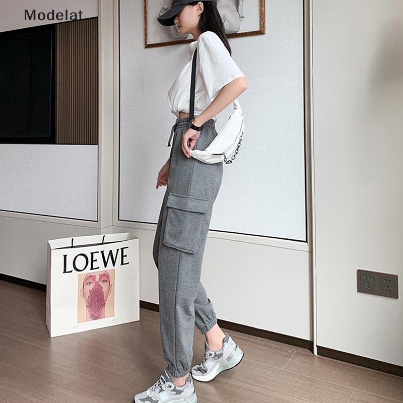 Mfc Quần Thể Thao Lưng Cao Co Giãn Màu Trơn Phong Cách Harajuku Retro Dành Cho Nữ