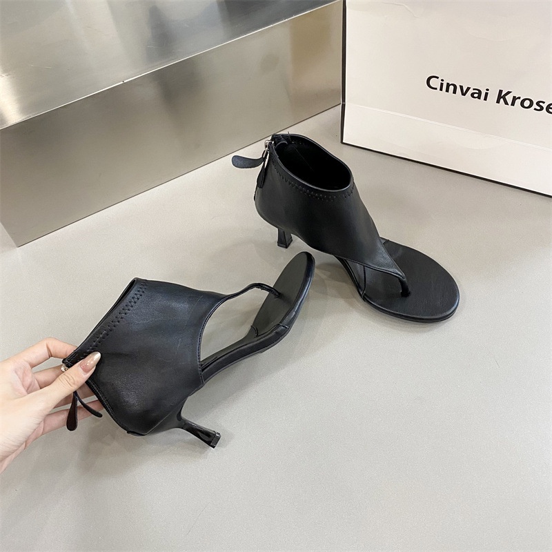 Sandal Cao Gót Mũi Tròn Phong Cách Mới 2023 Cho Nữ