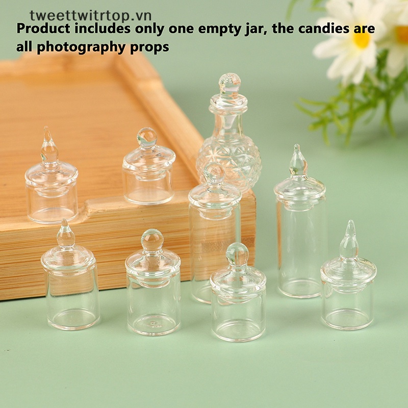 Hũ Thủy Tinh Đựng Hạt Kẹo / Đậu Trang Trí Nhà Búp Bê 1: 12