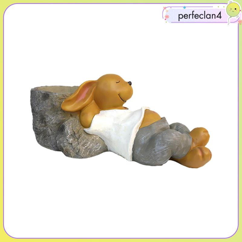 Chậu Cây Sen Đá Resin Hình Thỏ Điêu Khắc Thủ Công Trang Trí