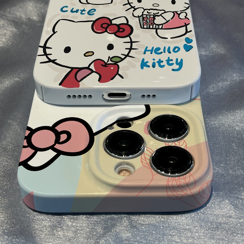 Ốp Điện Thoại Hình Quyển Sách Hoạt Hình Xinh Xắn Cho iPhone137811Ốp Điện Thoại Họa Tiết Hello Kitty Dễ Thương Cho Apple 14pro 12max QHY4