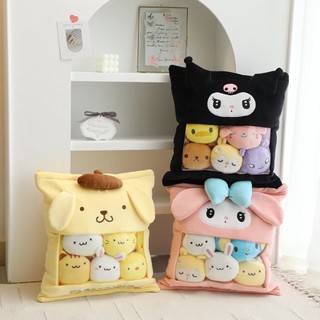 Sanrio Set 1 Thú Nhồi Bông kuromi melody purin Kèm 5 Thú Nhồi Bông Dễ Thương