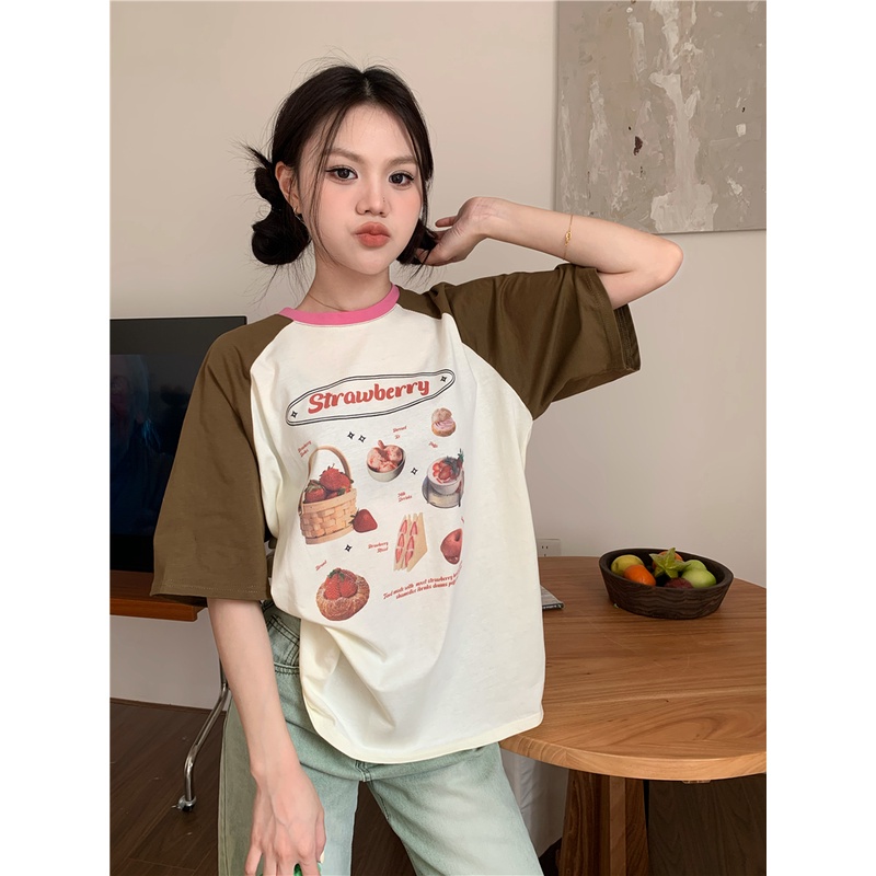 Áo Thun Ngắn Tay In Họa Tiết Thời Trang Mùa Hè