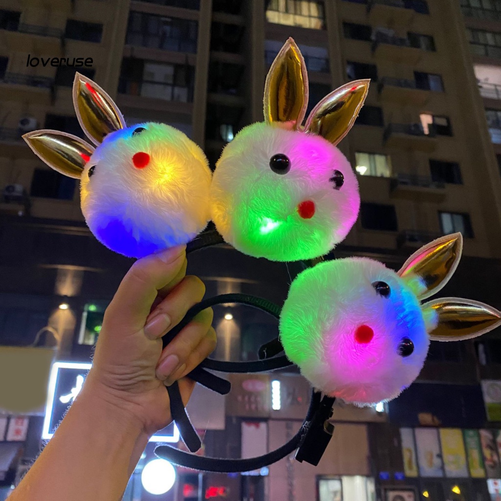 / Lo / Băng Đô Tai Thỏ Phát Sáng Không Phai Màu Đáng Yêu Cho Bữa Tiệc