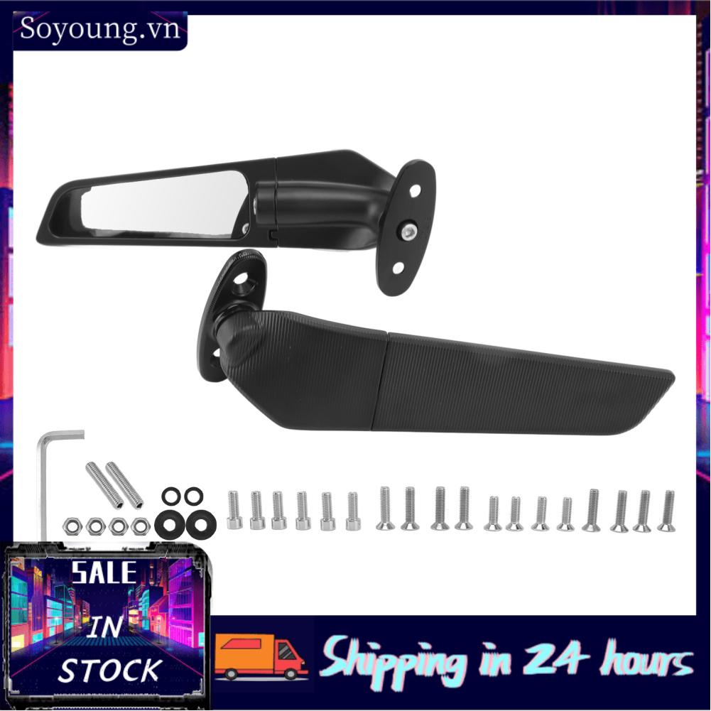 Soyoung Side Wing Mirrors  Rear View Adjustable Sporty Look for Motorcycle