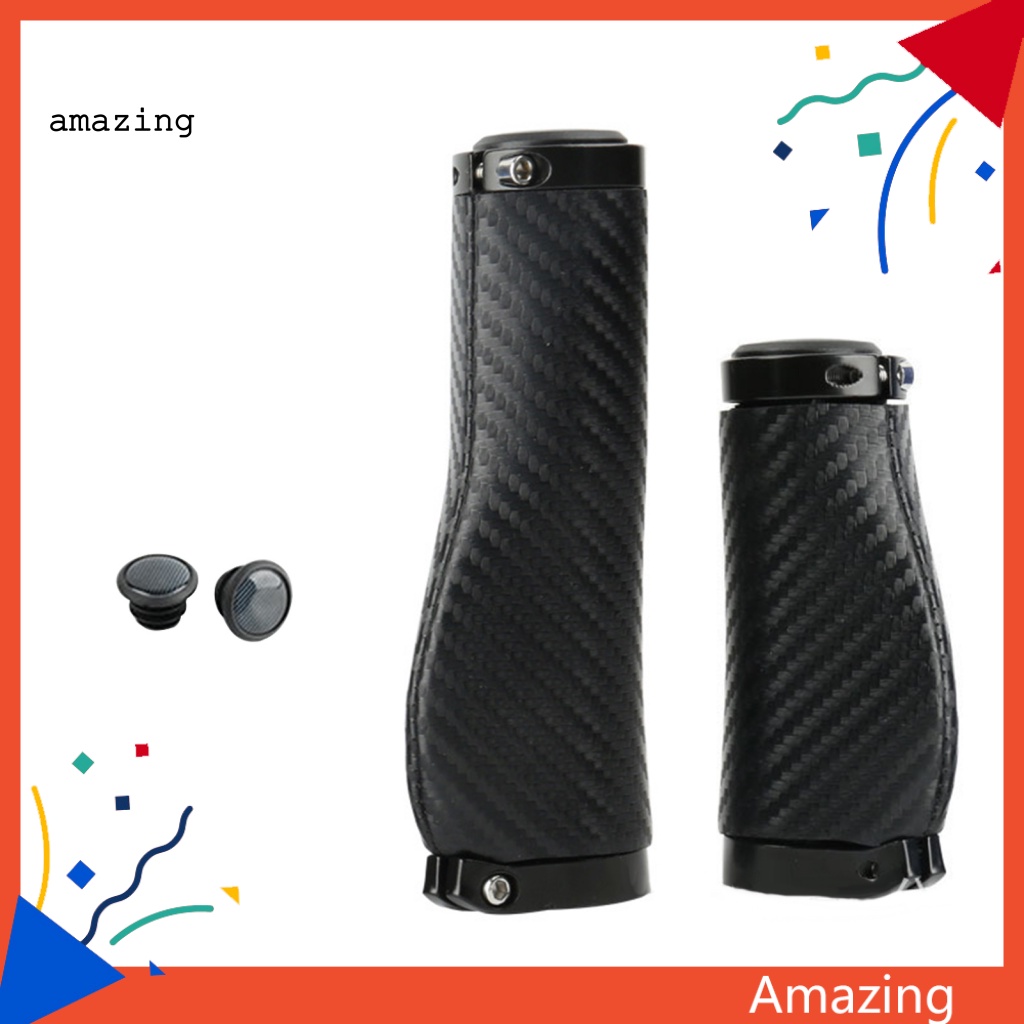 1 Bộ Vỏ Bọc Tay Lái Xe Đạp Giả Da Họa Tiết Sợi Carbon