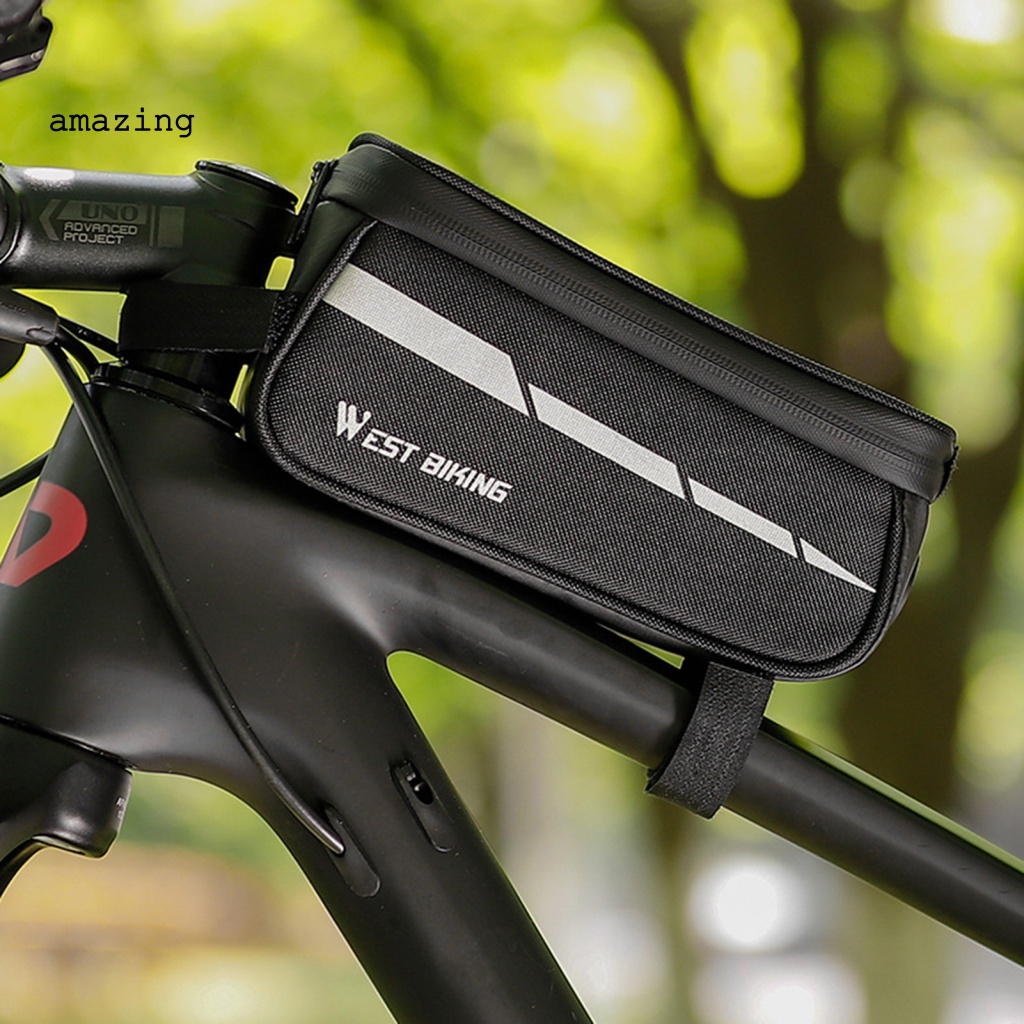 Túi Đựng Đồ Hai Dây Kéo Phía Trước Xe Đạp Phản Quang Bằng Thép Không Gỉ