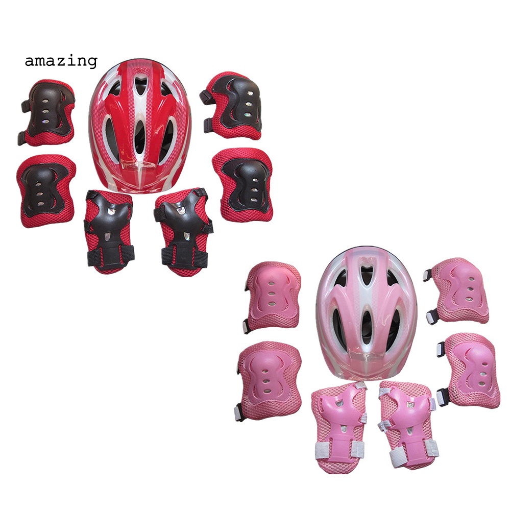Set Nón Bảo Hiểm Và Băng Quấn Bảo Vệ Đầu Gối / Khuỷu Tay An Toàn Cho Bé Khi Đi Xe Đạp / Trượt