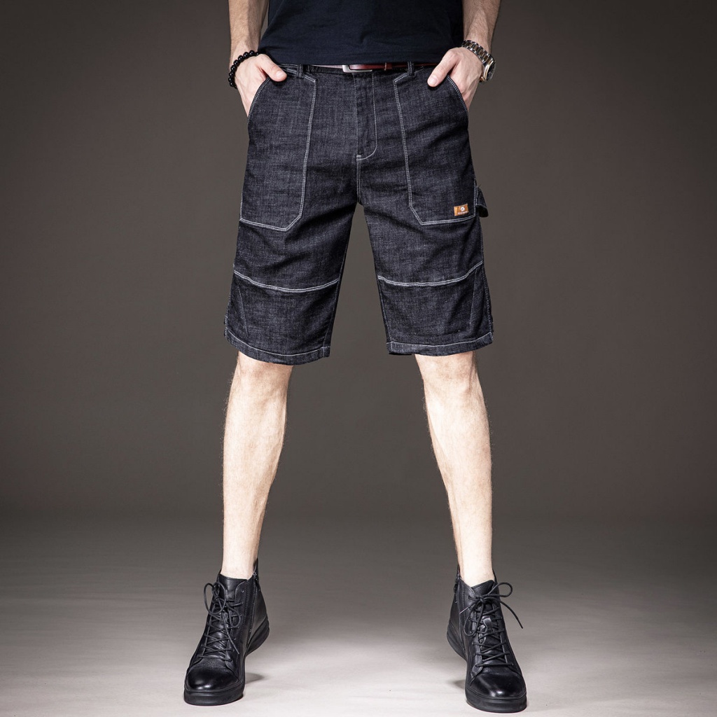 Quần Short Denim 5 Nửa Ống Rộng Co Giãn Thời Trang Mùa Hè 2022 Cho Nam