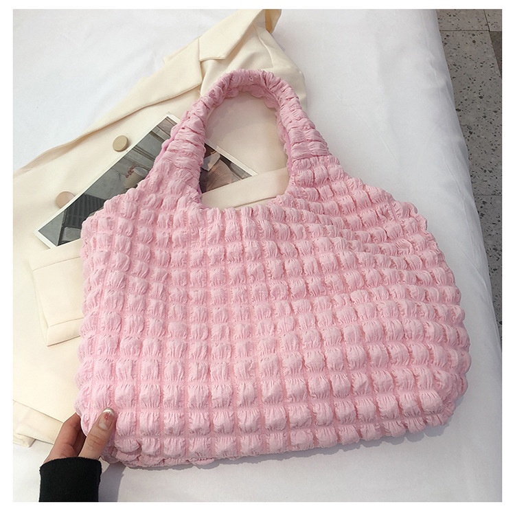 Carlyning style cozy soft M Túi Xách Đeo Vai Bằng Cotton Sức Chứa Lớn Họa Tiết Hình Thoi Thời Trang Cho Nữ
