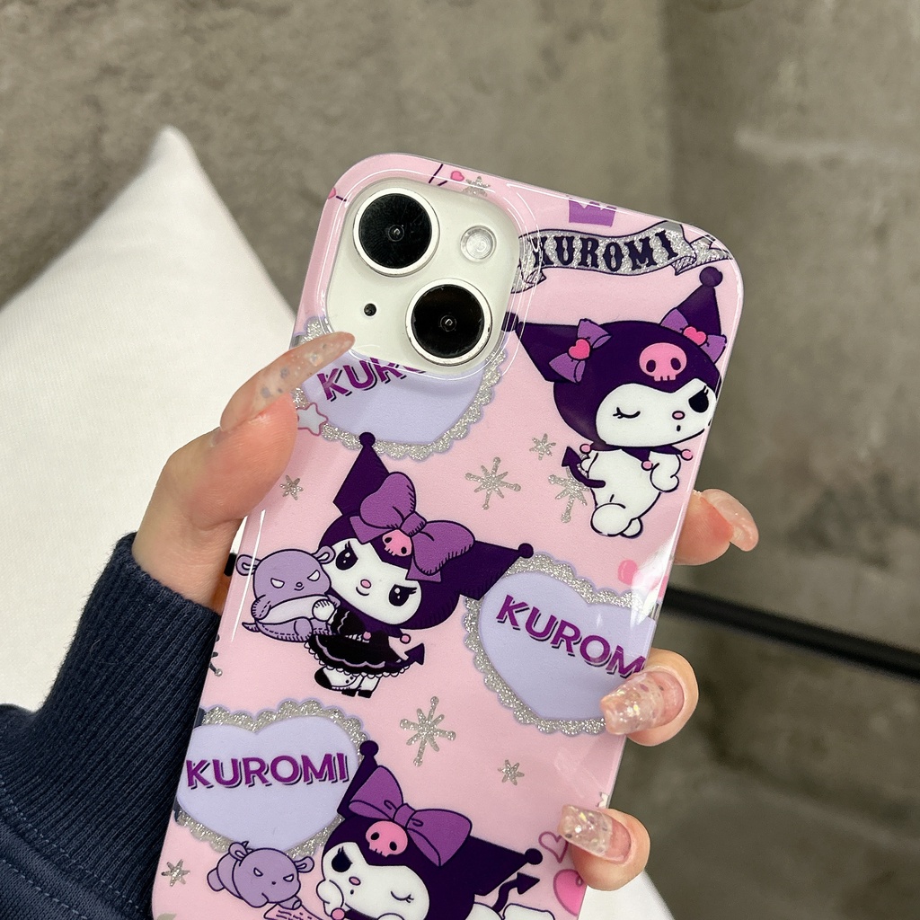 Ốp Điện Thoại Imd Silicone Mềm Trong Suốt Chống Rơi In Hình Kuromi Cho iPhone11 12 13 14 Pro Max