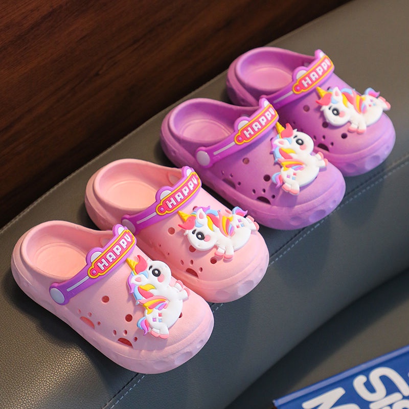 Dép Sandal Chống Trượt In Hình Kỳ Lân Hoạt Hình Thời Trang Mùa Hè Cho Bé Gái