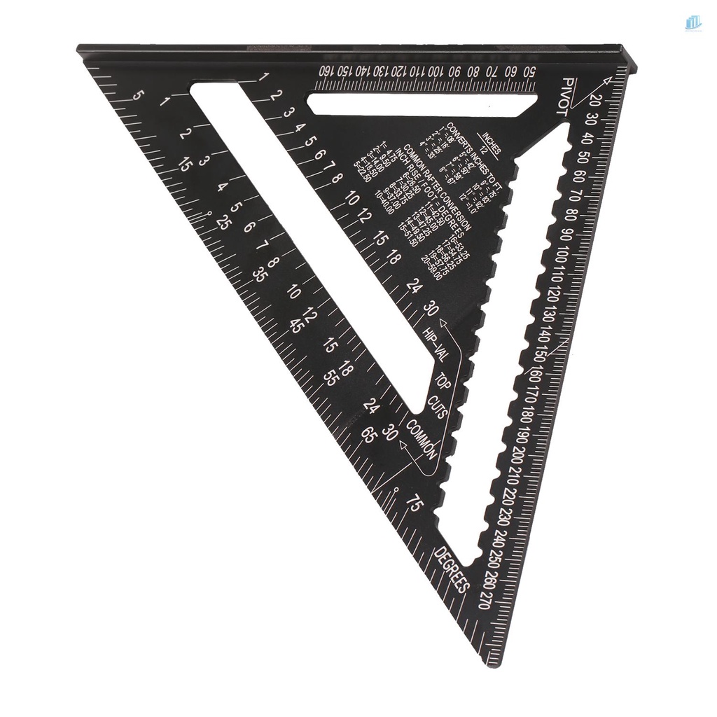 Thước Đo Góc Tam Giác / Vuông 12 Inch Bằng Hợp Kim Nhôm Độ Chính Xác Cao Chuyên Dụng Cho Thợ Mộc