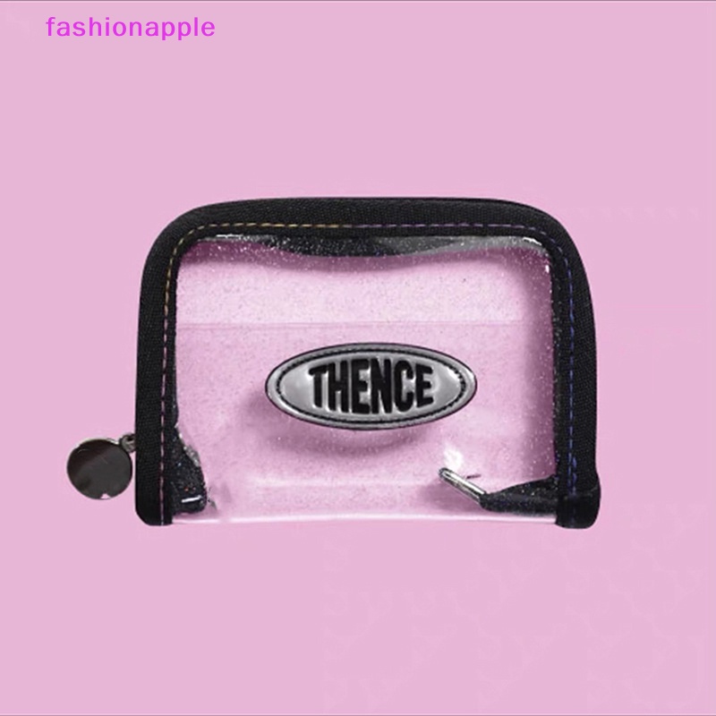 Favn Bless Ví Ngắn Đựng Thẻ Tín Dụng idol Đính Kim Sa Chữ Cái Trong Suốt Phong Cách punk Dành Cho Nữ