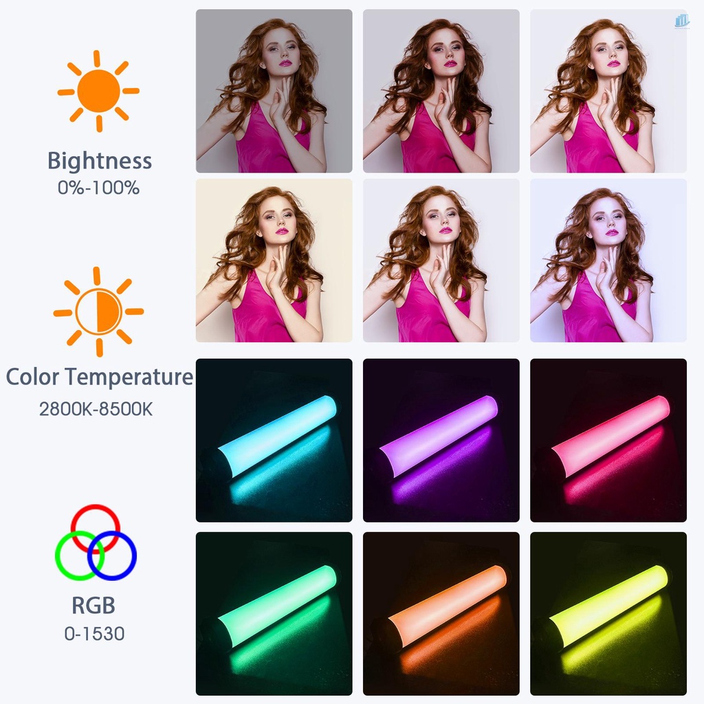 ANDOER Gậy Đèn LED Video Cầm Tay 2800K-8500K Màu Sắc Chịu Nhiệt CRI95 TLCI97 15 Pin 3000mAh