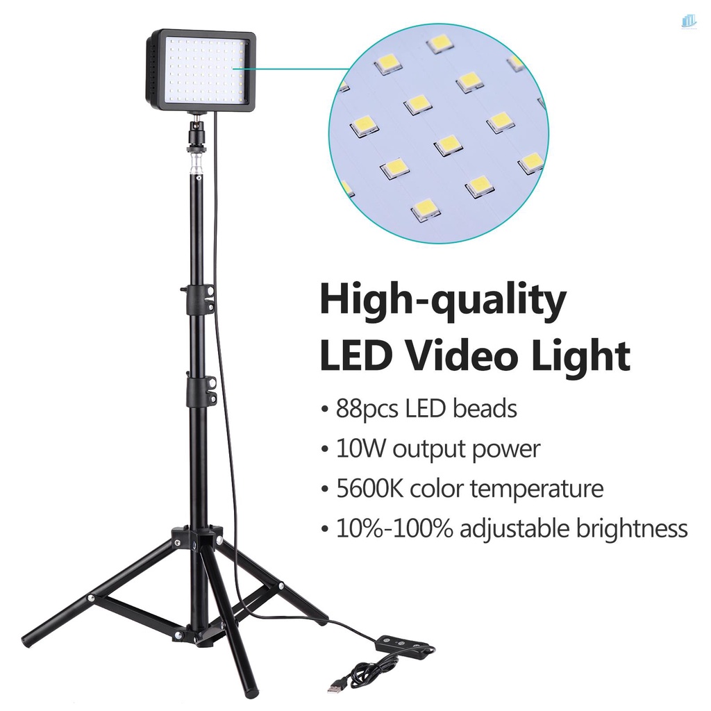 Bộ Đèn LED USB Mini Andoer 10W 5600K * 2 + 100cm / 39.4inch * 2 + Bộ Chuyển Đổi Đầu Bi Linh Hoạt * 2 + Tấm Lọc Màu