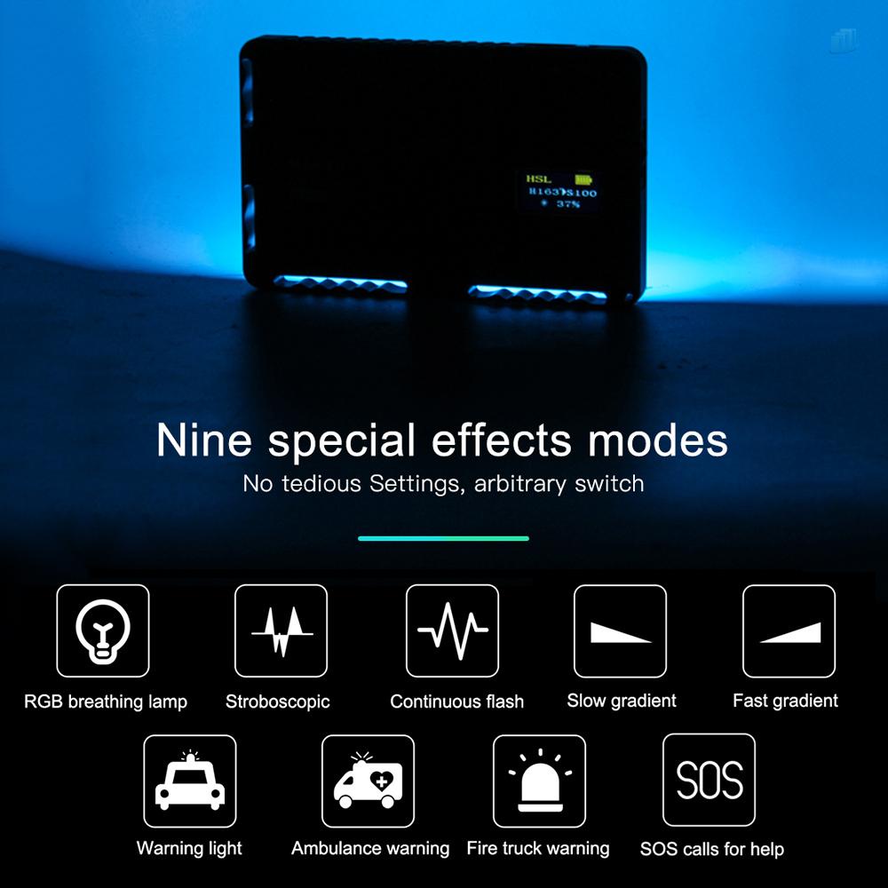 Đèn LED Màu RGB 72R 9 Hiệu Ứng Điều Chỉnh Được 2200K-25000K CRI96 Cho Máy Ảnh DSLR