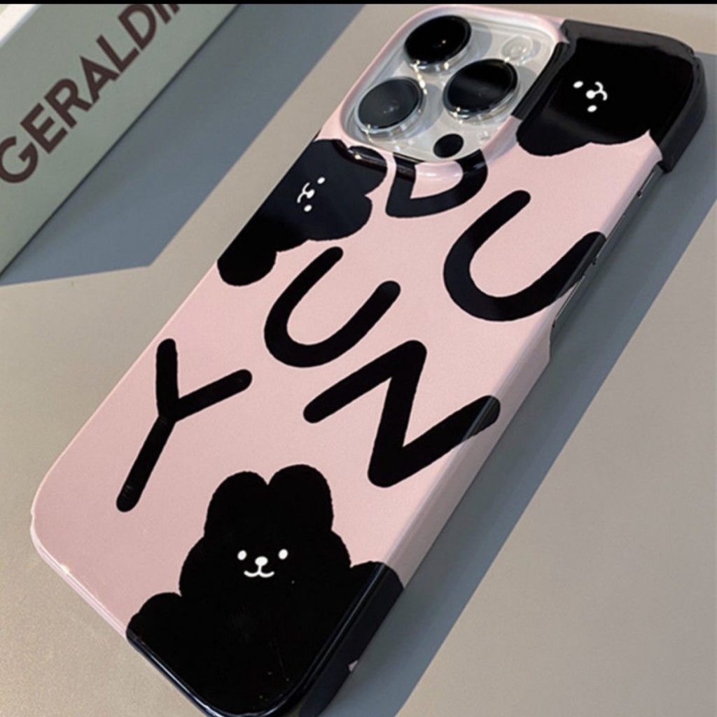 Ốp Điện Thoại Cứng Họa Tiết Thỏ Và Chữ Tiếng Anh Độc Đáo Thời Trang Cho Iphone 11 13 12Promax 14