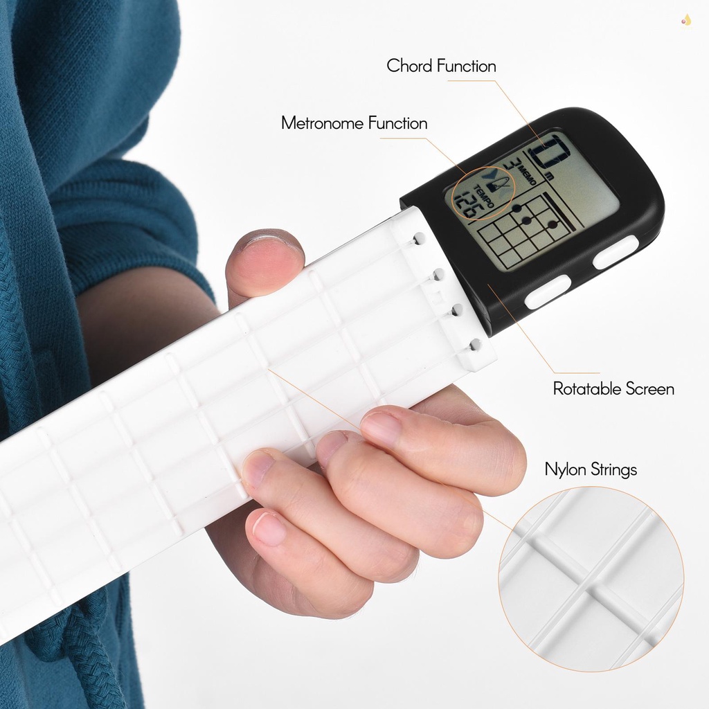 Đàn Ukulele Kimrd Trainer Uke Xoay 360 Độ Kèm Dụng Cụ Luyện Tập Ngón Tay° Màn Hình Xoay Tròn Chords Chart Cho Ukulele