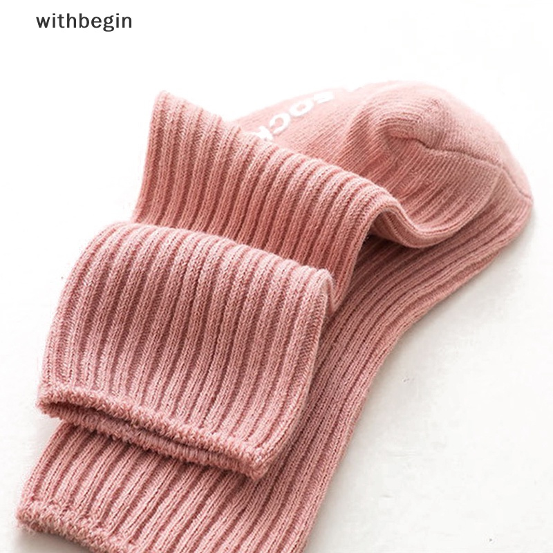 Vớ Cao Su Cổ Trung Chống Trượt Họa Tiết Kẻ Sọc Dọc Cho Trẻ Em