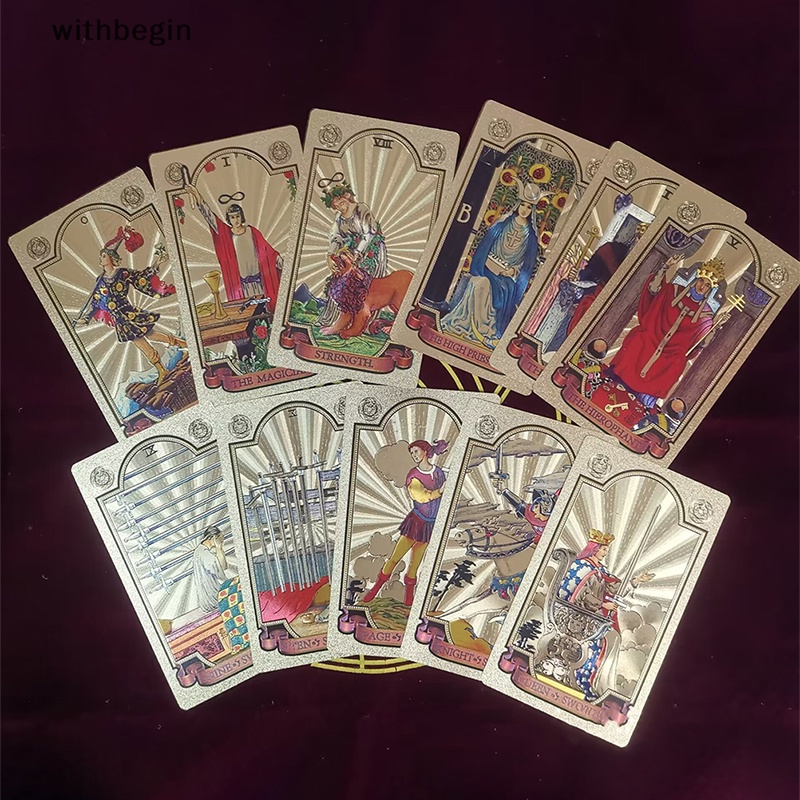Thẻ Bài Tarot Bằng PVC Mạ Vàng Chống Nước Chống Mòn