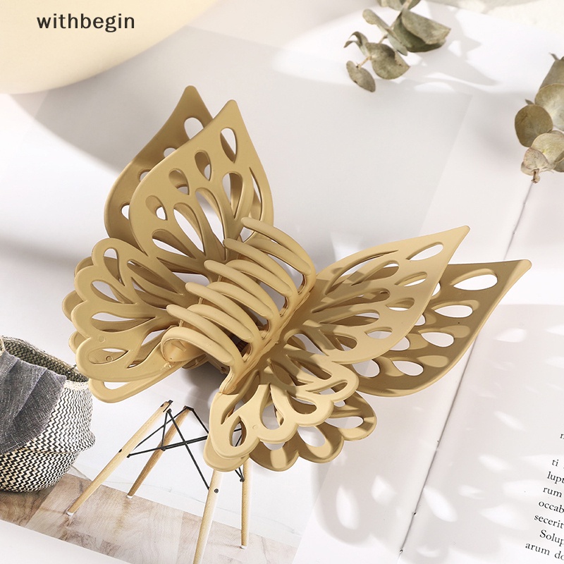 Kẹp Tóc Càng Cua Lớn Bằng Acrylic Khoét Rỗng Hình Bướm Cho Nữ