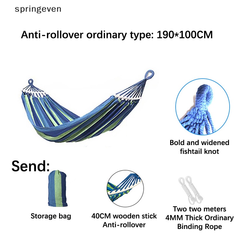 Võng Đơn / Đôi Bằng Vải Bạt Dày Bền Bỉ Kèm Túi Đựng Dùng Khi Đi Cắm Trại