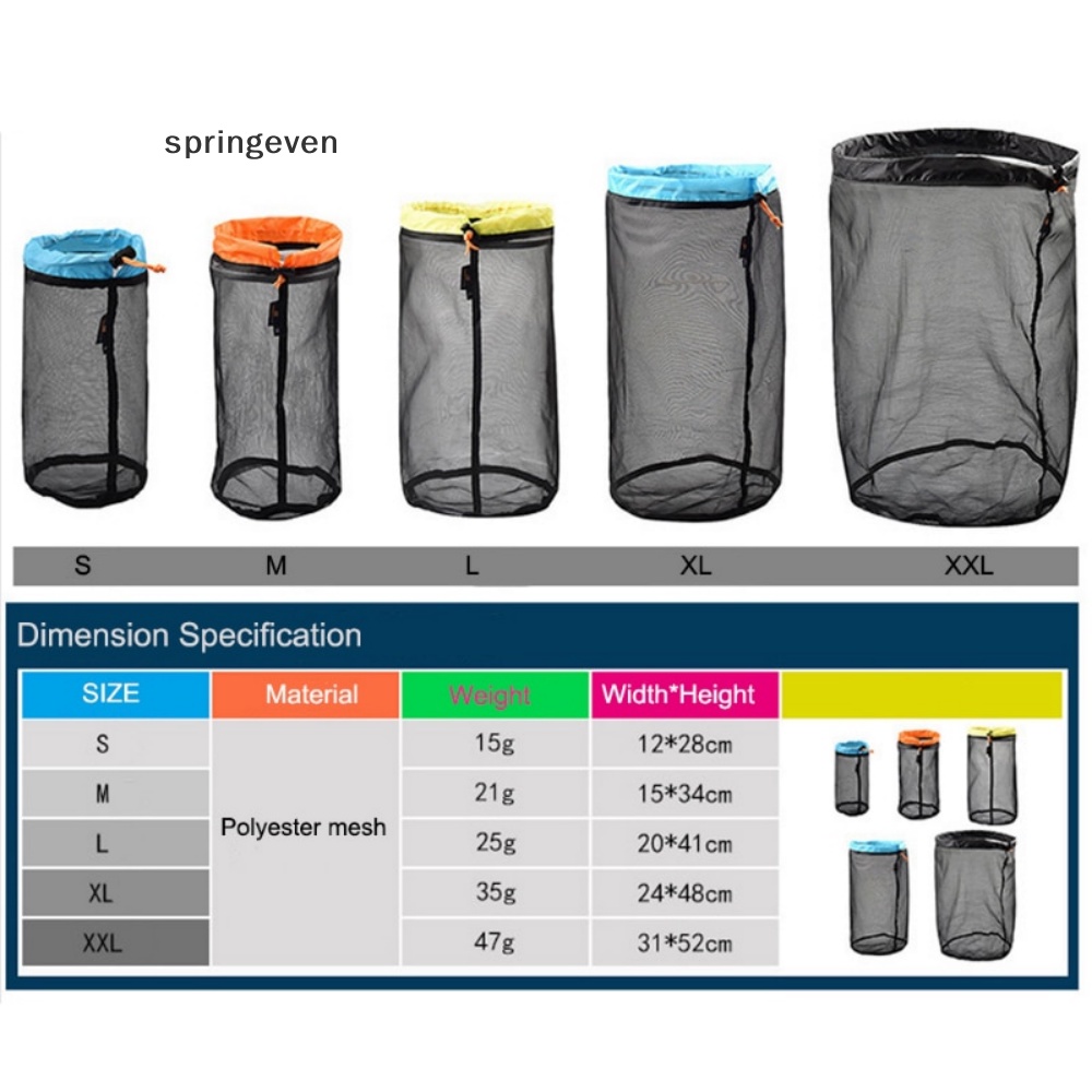 Túi Lưới Dây Rút Siêu Nhẹ Tiện Dụng Mang Theo Du Lịch Cắm Trại