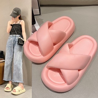 Dép đế thấp quai chéo mềm mại hợp thời trang dép bánh mì nữ hzfws0587