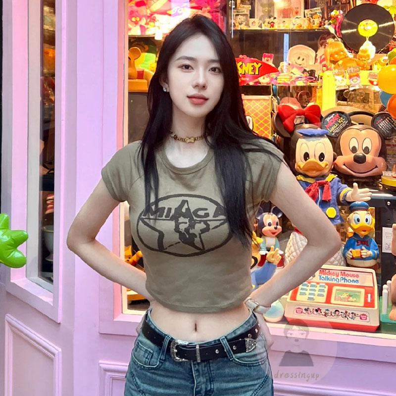 Áo Thun Sát Nách Cổ Tròn In Họa Tiết Phong Cách Đường Phố Cho Nữ