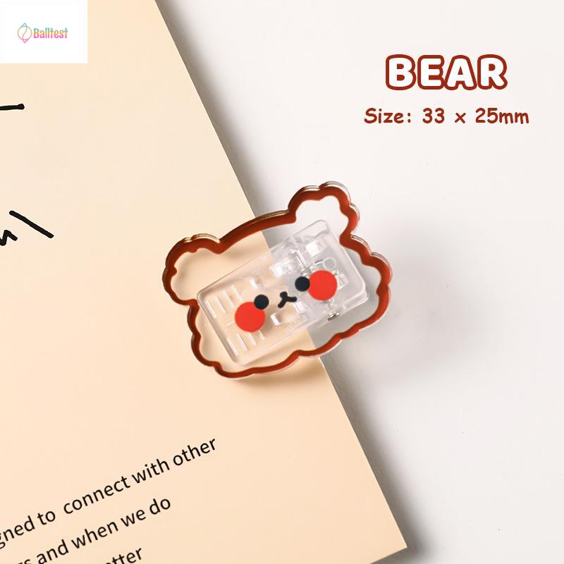 Phim hoạt hình dễ thương Kẹp acrylic Snack Niêm phong Clip Giấy kiểm tra của học sinh Kẹp gọn gàng Lưu ý Clip tin nhắn