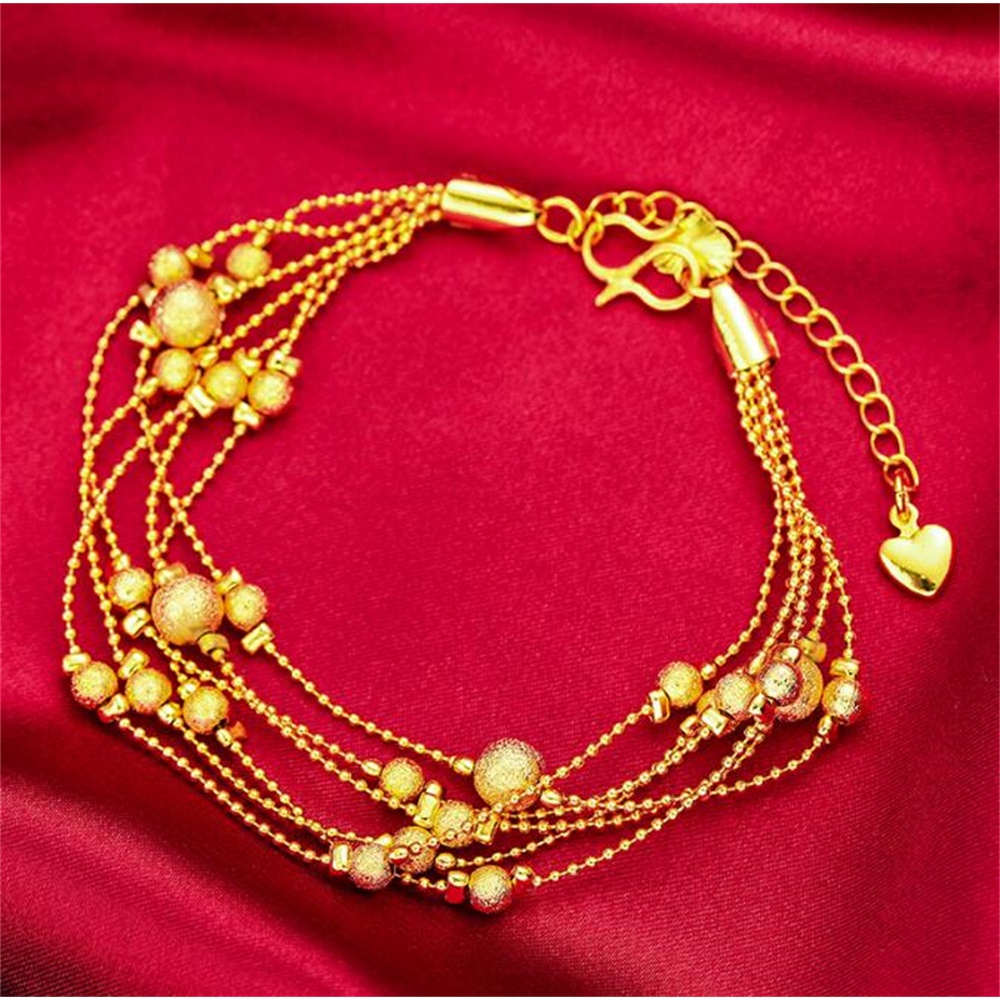 Vòng Tay Mạ Vàng 24k Thiết Kế Đơn Giản Phong Cách Retro Thời Trang Cho Nữ