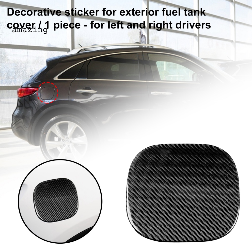 Miếng Dán Nắp Bình Xăng Tự Dính Họa Tiết Sợi Carbon Màu Đen Cho Infiniti FX 2009-2013 QX70 2014-up