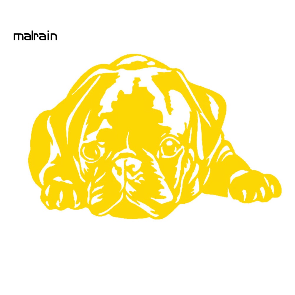 Đề Can Phản Quang Hình Chú Chó Pug Dễ Thương Dán Trang Trí Xe Hơi