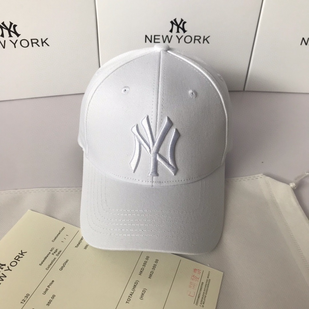 Mũ Lưỡi Trai Cotton Thêu Chữ NY Màu Đen Phong Cách Hip Hop Thời Trang Mùa Hè Cho Nam Và Nữ