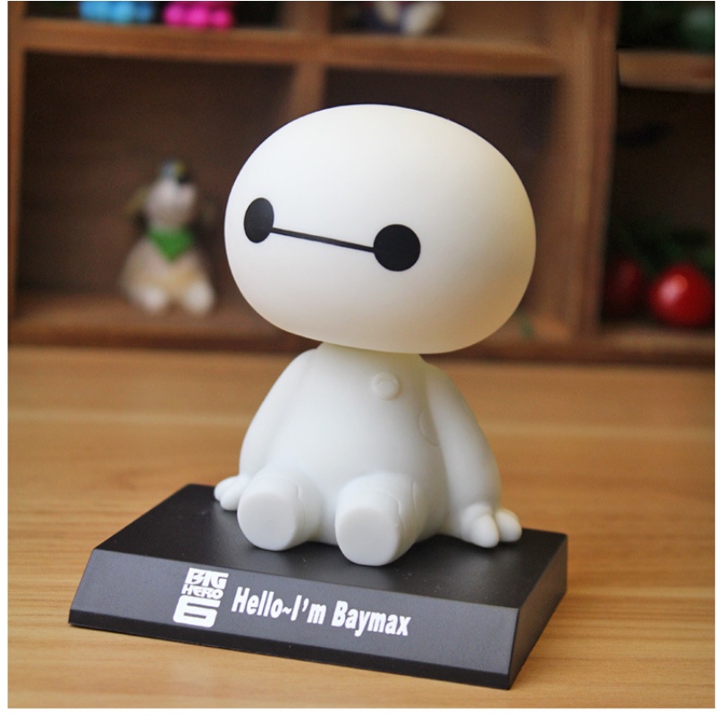 Đồ trang trí Nhân Vật Baymax Robot Lắc Đầu Bằng Nhựa Màu Trắng Hoạt Hình Trang Trí Nội Thất Xe Hơi