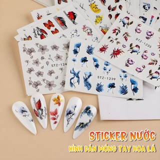 Sticker nước | nhiều mẫu hoa lá mùa xuân | dán móng tay