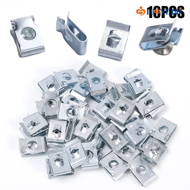 Set 10 Đinh Vít Chữ U Bằng Thép Không Gỉ Chất Lượng Cao Cho Xe Hơi / Xe Máy