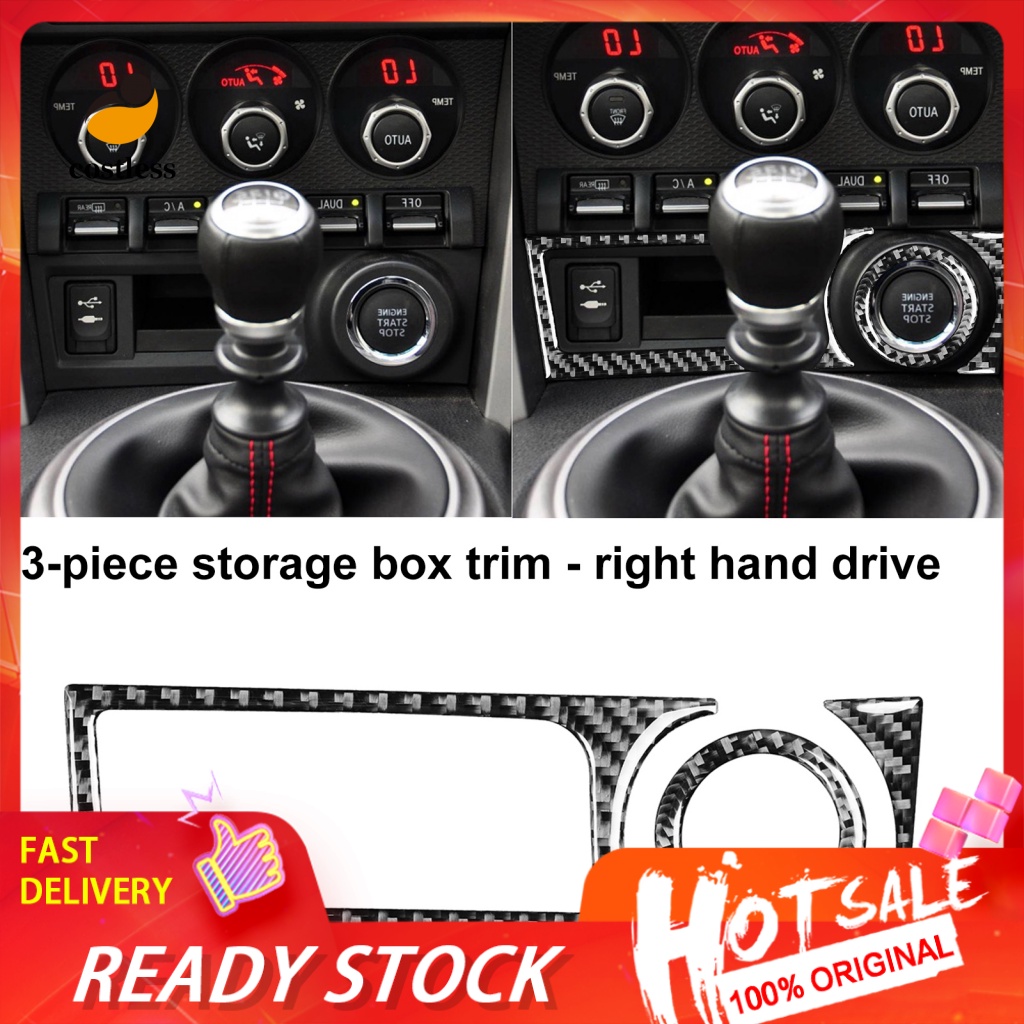 Bộ 3 Viền Dán Chống Trầy Khung Họa Tiết Sợi Carbon Cho Bảng Điều Khiển Xe Hơi Subaru BRZ Right Drive 2017-2019