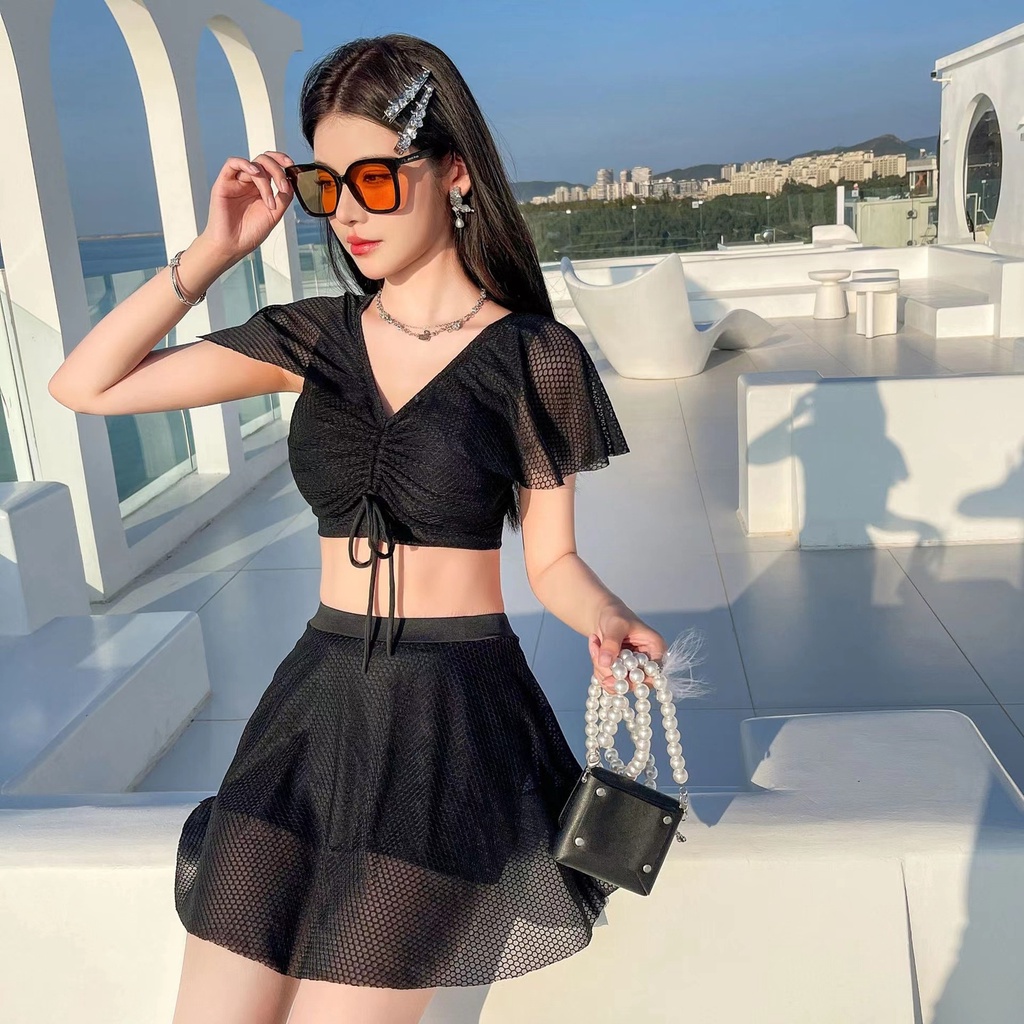 Bộ Đồ Bơi Hai Mảnh Phong Cách Hàn Quốc Dễ Thương Cho Nữ