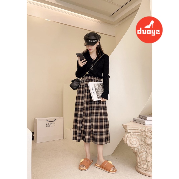 Duoya Tóc Thẳng ~ [Hàng Có Sẵn] Dép Cao Su PU Đế Bằng Gót Thấp Miễn Phí Vận Chuyển Hàng Tiền Mặt